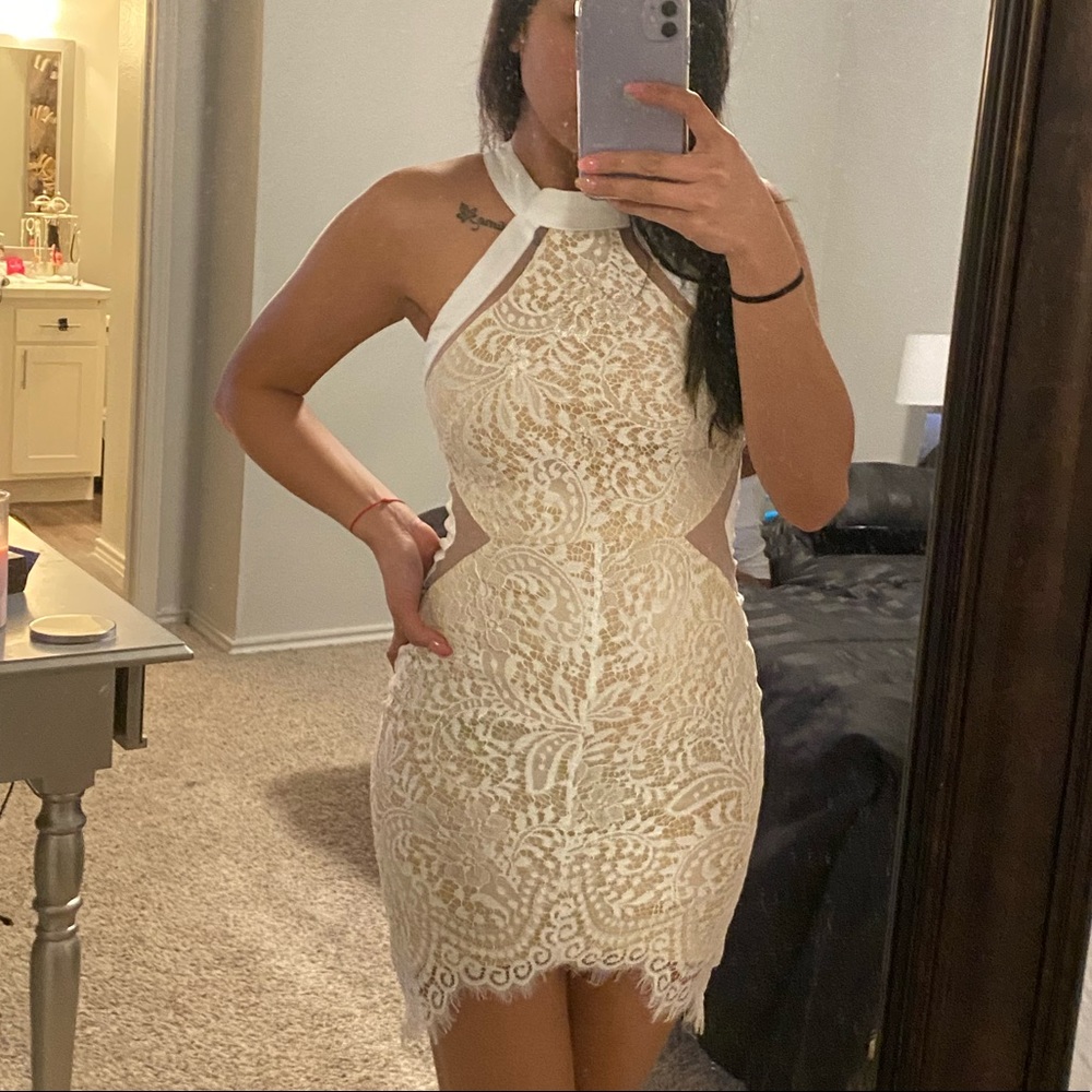 Lace/ nude dress